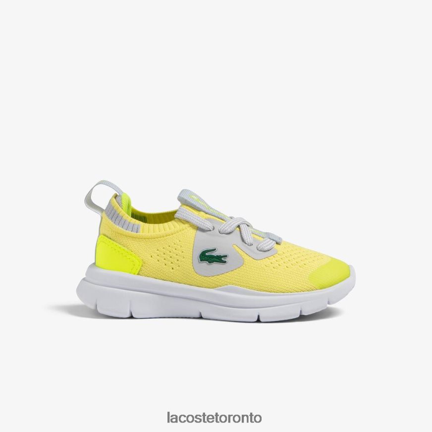 Shoes Lacoste Run Spin Knit Textile Sneakers Ylw/Lt Gry Kids Z60BPR2930