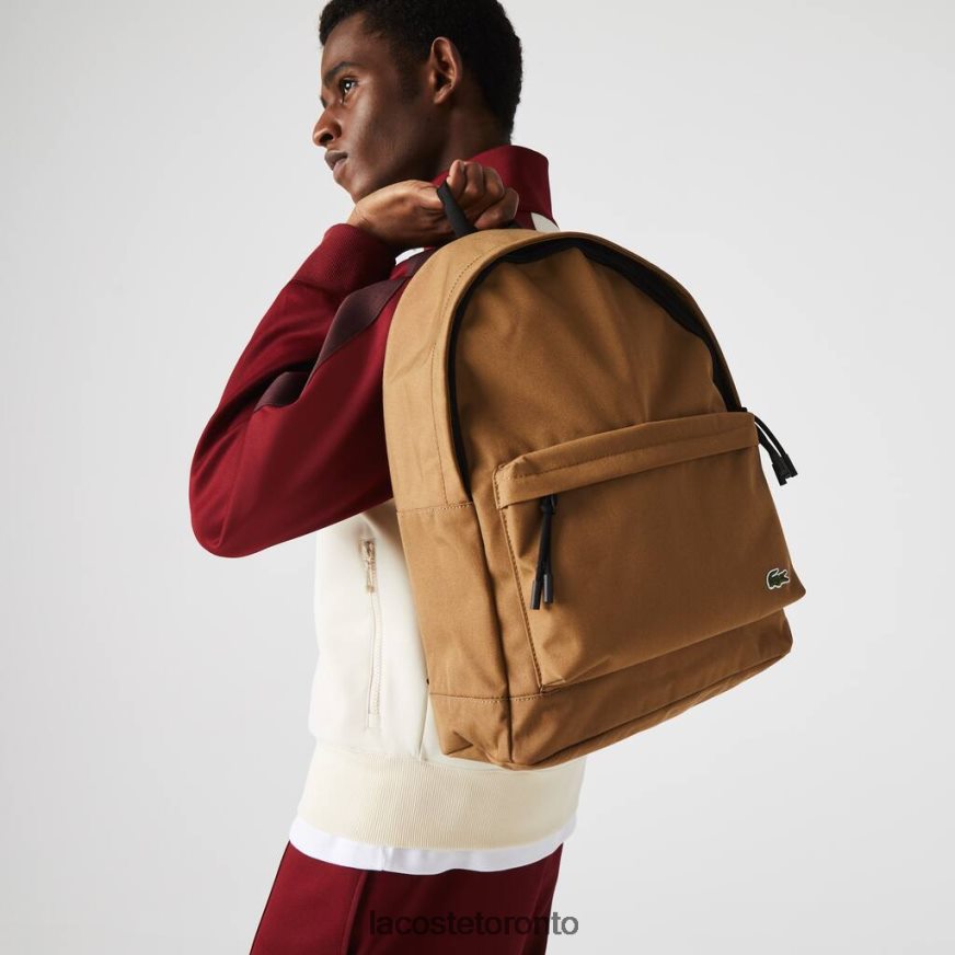 Bags  Leather Goods Lacoste Neocroc Canvas Backpack Otter Unisex Z60BPR2041