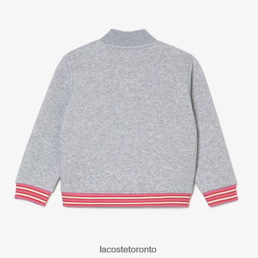 Clothing Lacoste Button-Down Fleece Sweatshirt Grey Chine Kids Z60BPR3045