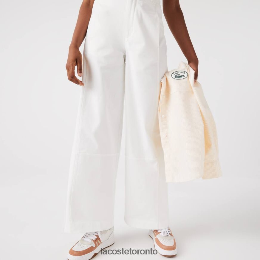 Clothing Lacoste Cotton Gabardine Pants White Women Z60BPR2653