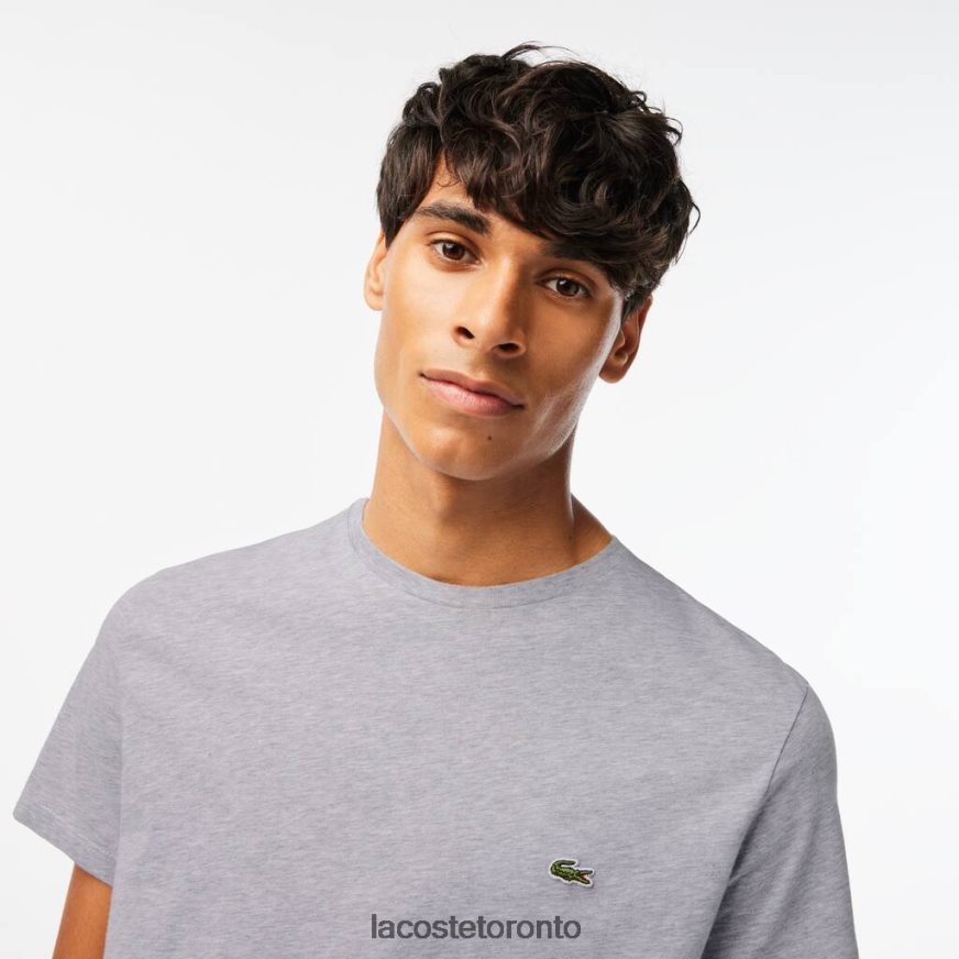 Clothing Lacoste Crew Neck Pima Cotton Jersey T-Shirt Grey Chine Men Z60BPR619