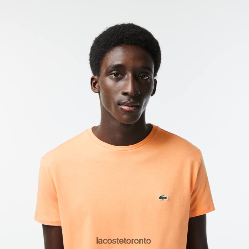 Clothing Lacoste Crew Neck Pima Cotton Jersey T-Shirt Light Orange Men Z60BPR62