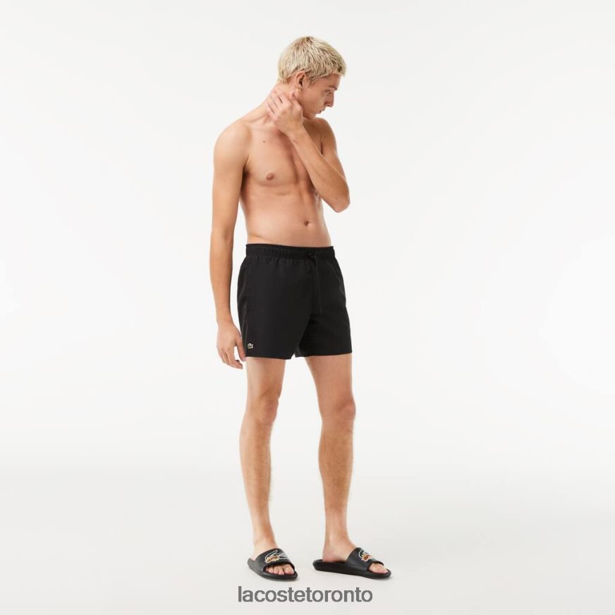 Clothing Lacoste Light Quick-Dry Swim Shorts Black/Green Men Z60BPR534