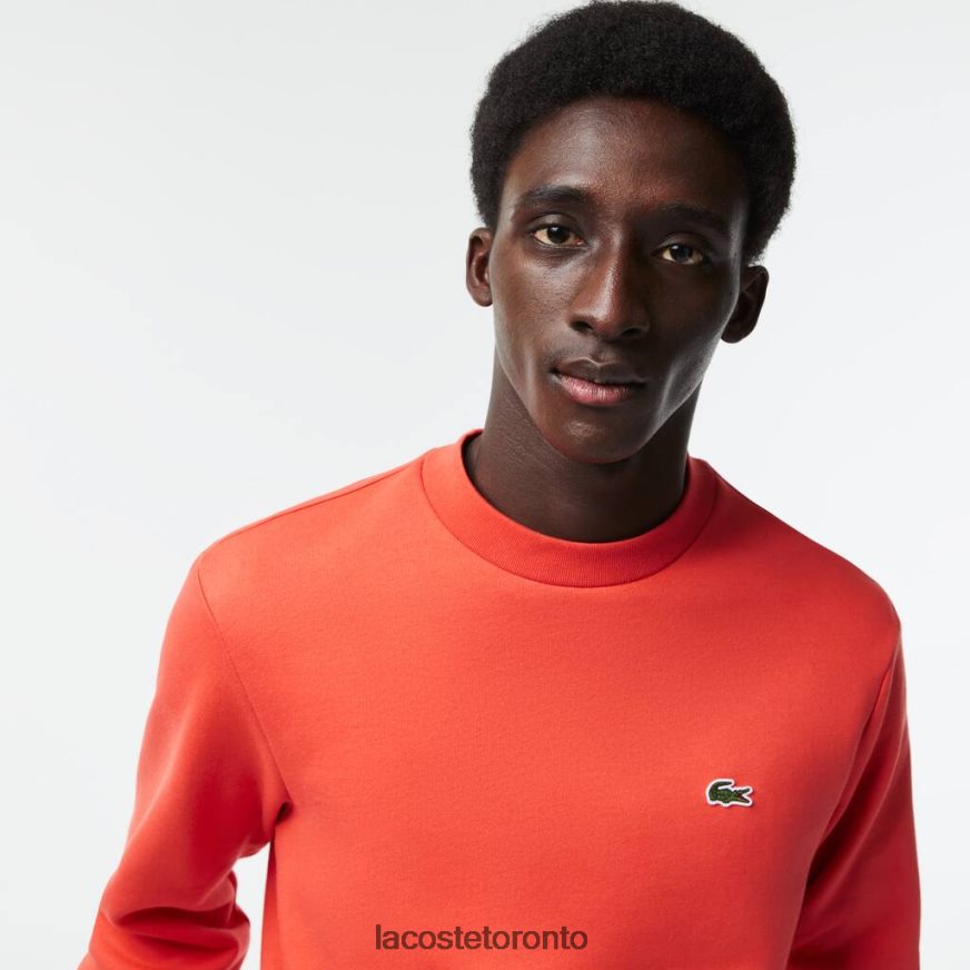 Clothing Lacoste Organic Brushed Cotton Sweatshirt Orange Men Z60BPR352