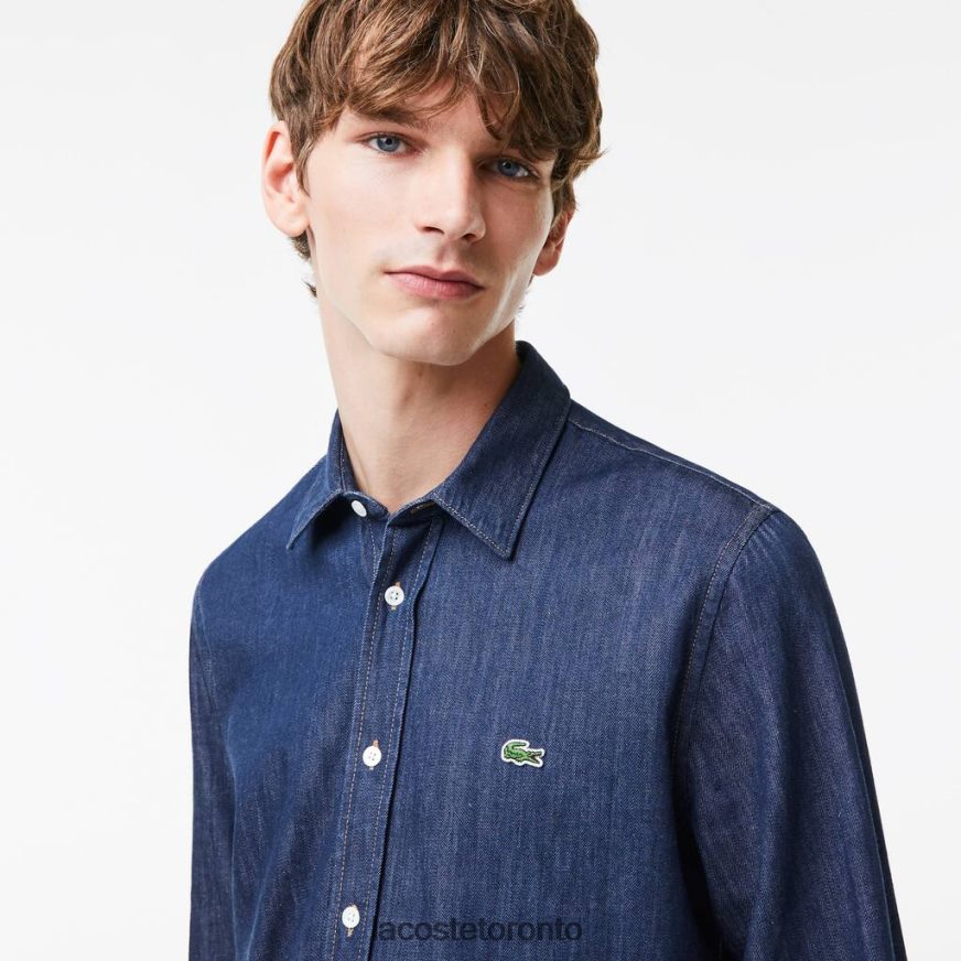 Clothing Lacoste Regular Fit Organic Cotton Denim Shirt Grey Men Z60BPR1503