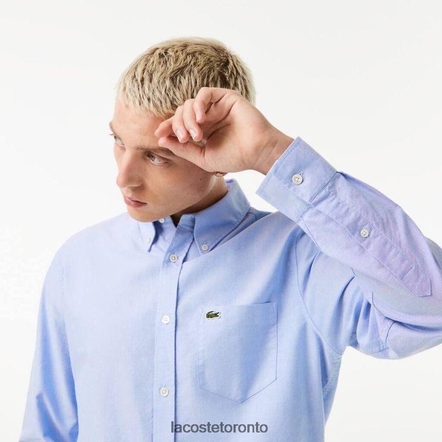 Clothing Lacoste Regular Fit Oxford Cotton Shirt Blue Men Z60BPR1466