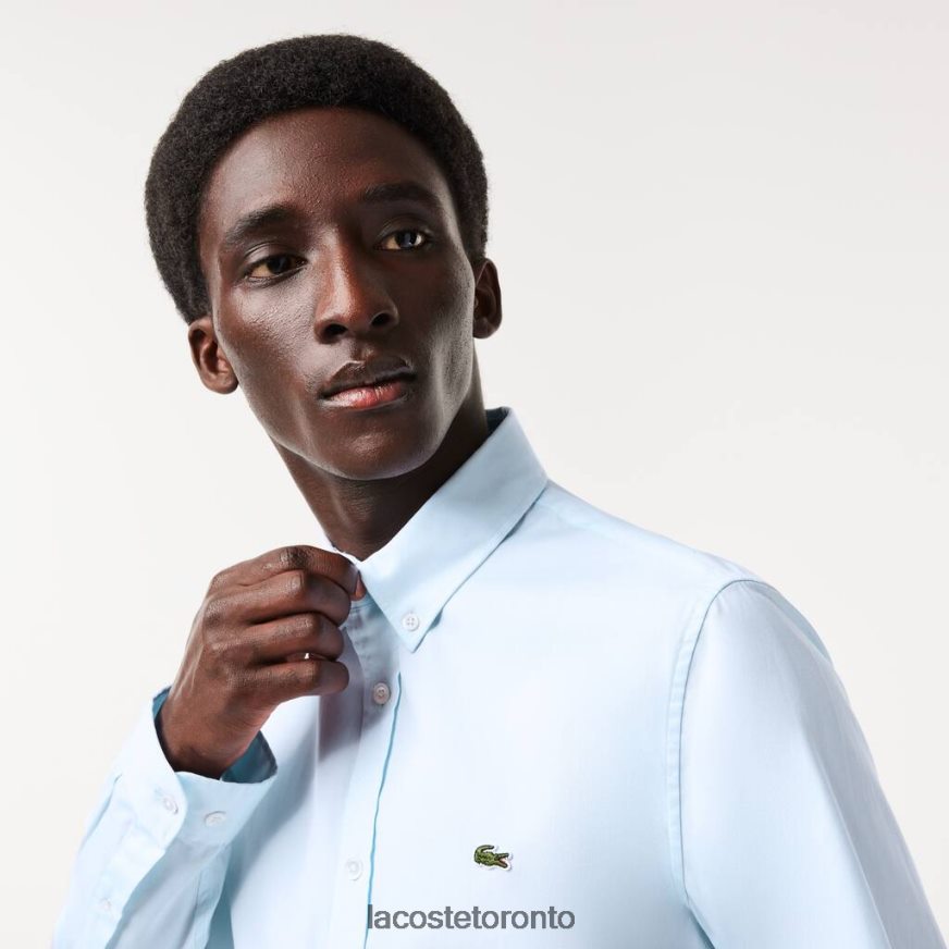 Clothing Lacoste Regular Fit Premium Cotton Shirt Blue Men Z60BPR1493
