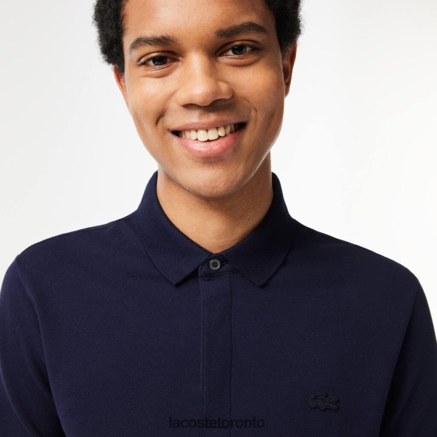 Clothing Lacoste Smart Paris Stretch Cotton Pique Polo Navy Blue Men Z60BPR611