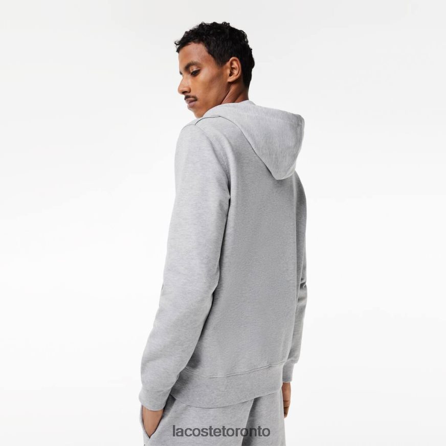 Clothing Lacoste Unbrushed Fleece Zipped Hoodie Grey Chine Men Z60BPR322