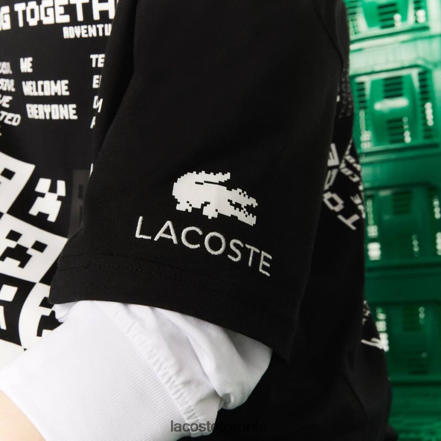 Clothing Lacoste x Minecraft Loose Fit Organic Cotton T-Shirt Black Men Z60BPR852