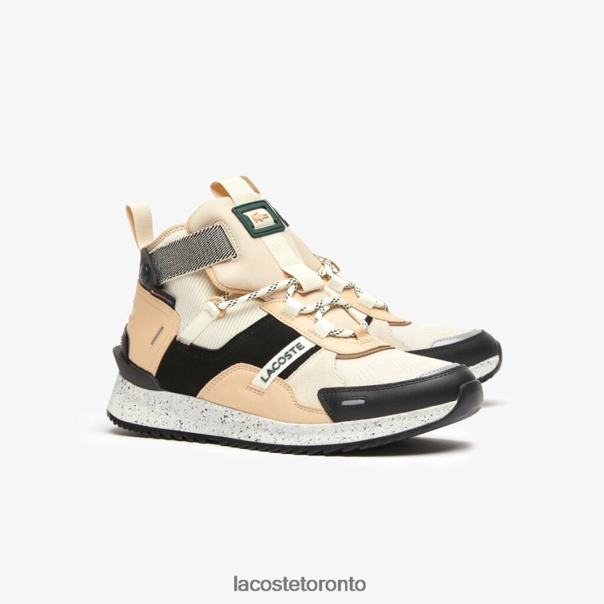 Shoes Lacoste Run Breaker Leather Color-Pop Outdoor Shoes Black  Off White Men Z60BPR1792