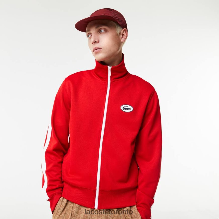 Clothing Lacoste Regular Fit High-Neck Pique Zip Sweatshirt Red Men Z60BPR1015