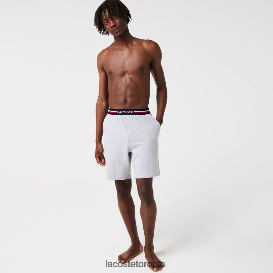 Clothing Lacoste Striped-Waist Long Boxer Briefs Grey Chine Men Z60BPR1375