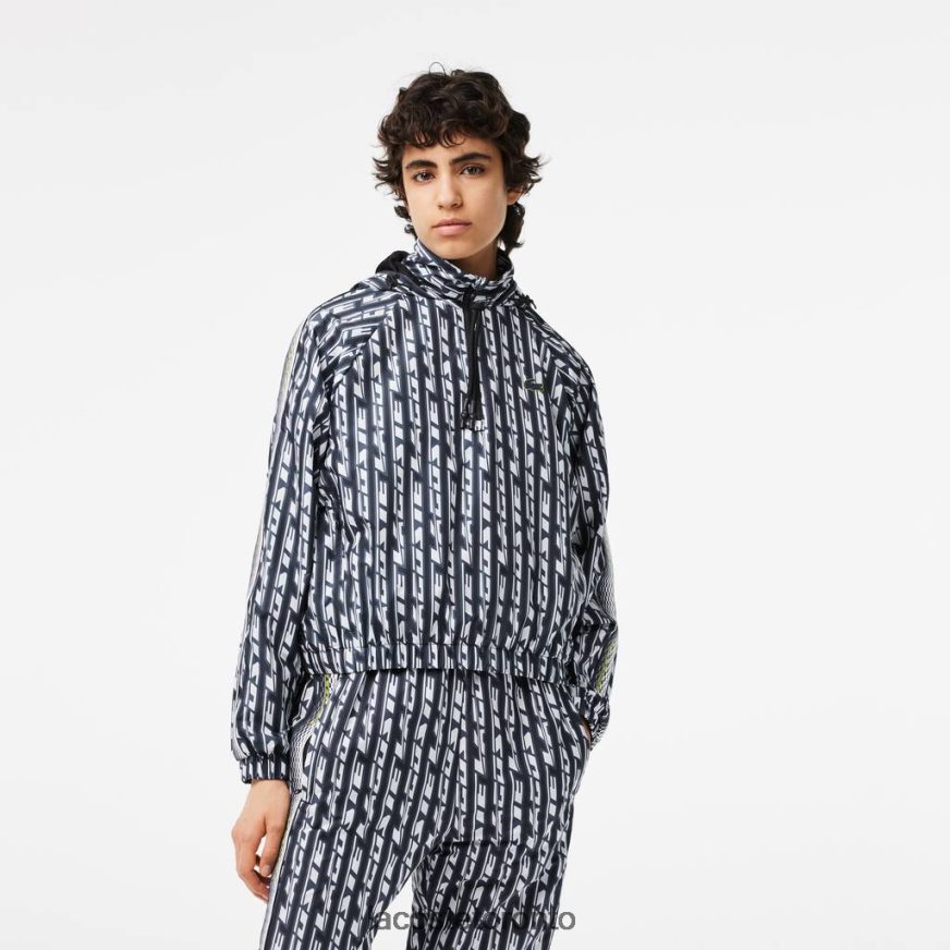 Clothing Lacoste Oversized Hooded Track Jacket Black/Blue/White Women Z60BPR2437