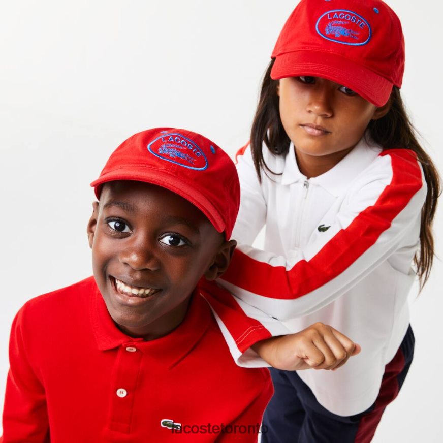Accessories Lacoste Contrast Eyelets Adjustable Cap Red Kids Z60BPR2168