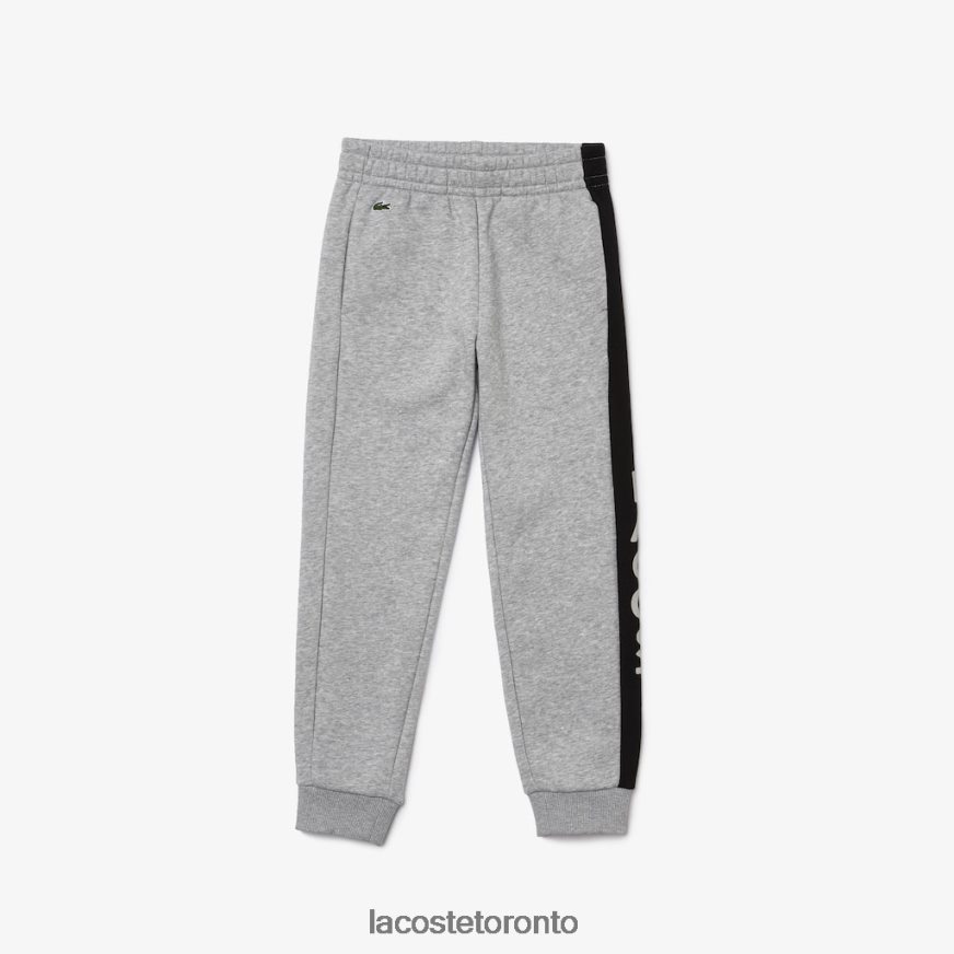 Clothing Lacoste Cotton Fleece Blend Jogging Pants Grey Chine/Black Kids Z60BPR3242