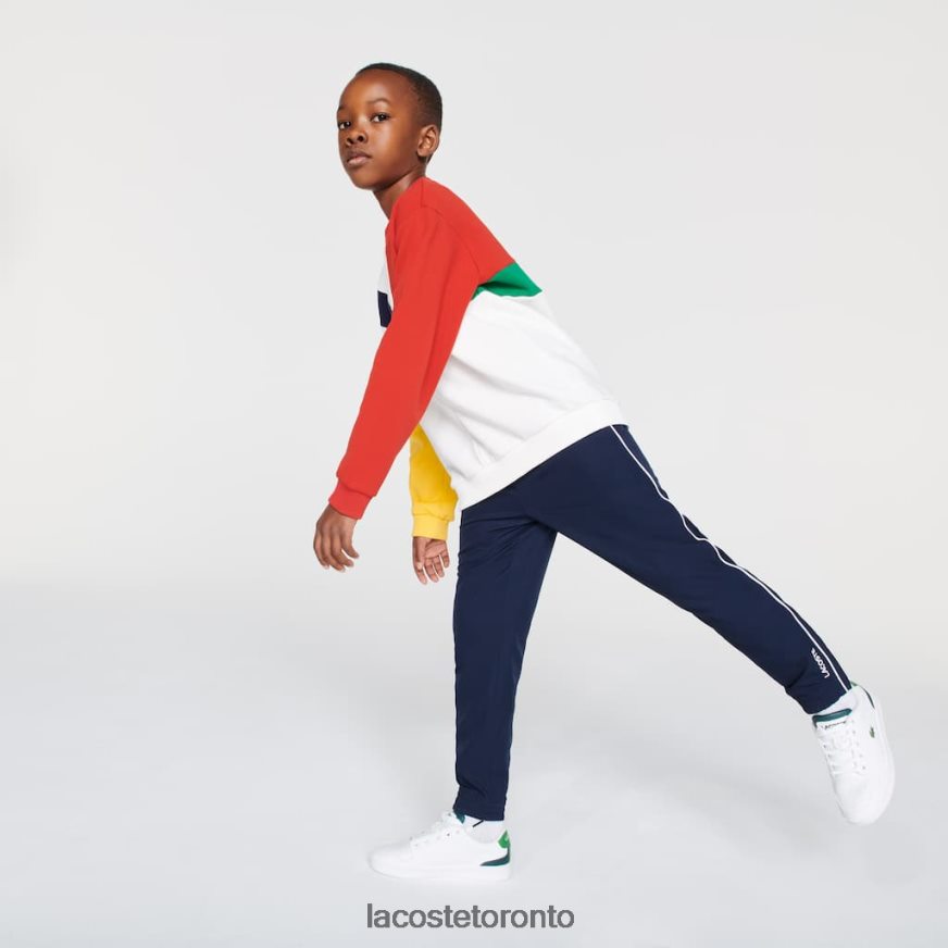 Clothing Lacoste SPORT Piped Lightweight Trackpants Navy Blue/White Kids Z60BPR3211