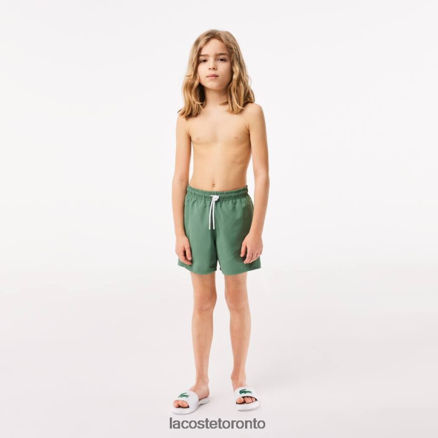 Clothing Lacoste Quick-Dry Solid Swim Shorts Khaki Green/Green Kids Z60BPR3105