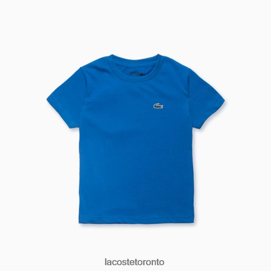 Clothing Lacoste SPORT Breathable Cotton Blend T-Shirt Blue Kids Z60BPR3026