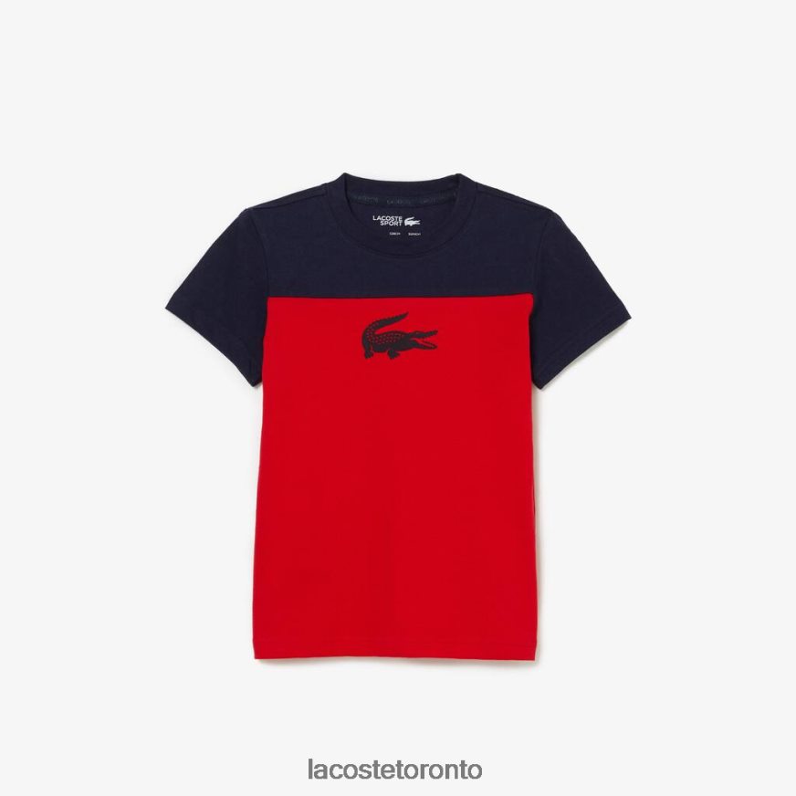 Clothing Lacoste SPORT Jersey T-Shirt Navy Blue/Red Kids Z60BPR3148