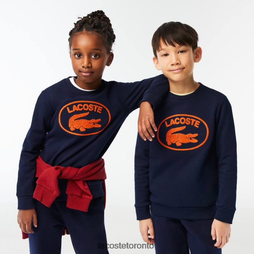 Clothing Lacoste Contrast Branded Colorblock Sweatshirt Navy Blue Kids Z60BPR3056