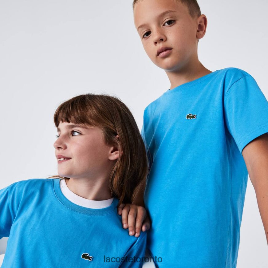 Clothing Lacoste Crew Neck Cotton Jersey T-Shirt Blue Kids Z60BPR3166