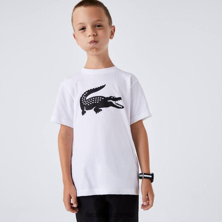 Clothing Lacoste SPORT Tennis Technical Jersey Oversized Croc T-Shirt White/Black Kids Z60BPR3019