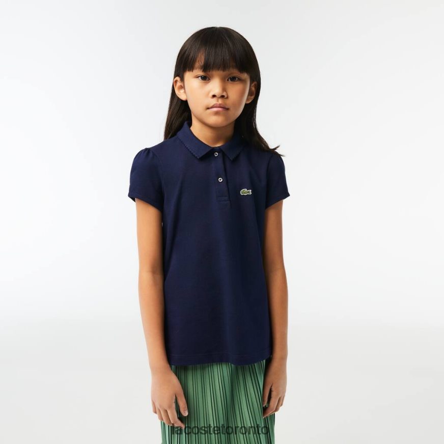 Clothing Lacoste Scalloped Collar Mini Pique Polo Navy Blue Kids Z60BPR2951