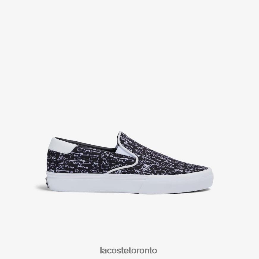 Shoes Lacoste Jump Serve Textile Slip On Black & White Kids Z60BPR3322