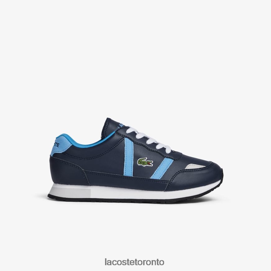 Shoes Lacoste Partner Synthetic Color-Pop Sneackers Navy & Light Blue Kids Z60BPR3333