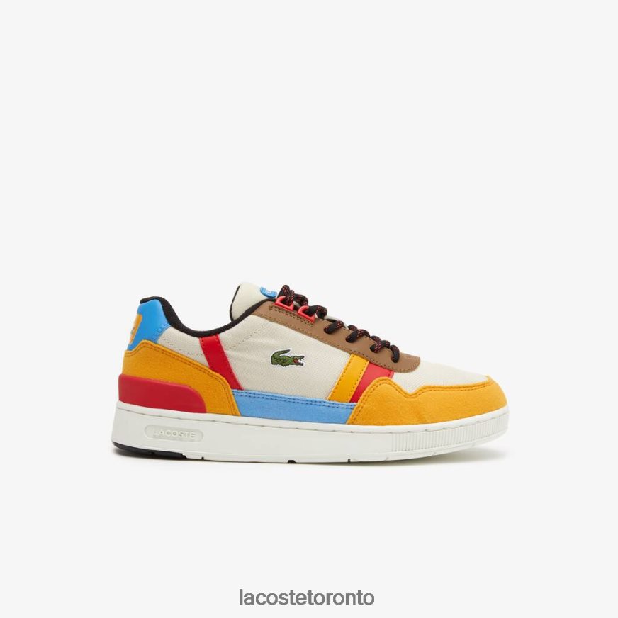 Shoes Lacoste T-Clip Winter Synthetic Outdoor Shoes Off White & Yellow Kids Z60BPR3334