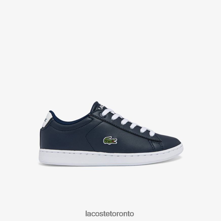 Shoes Lacoste Carnaby Synthetic Color Contrast Sneakers Navy & White Kids Z60BPR3256
