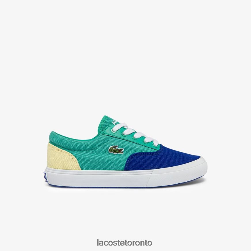 Shoes Lacoste Jump Serve Lace Canvas Sneakers Blue/Green Kids Z60BPR3264