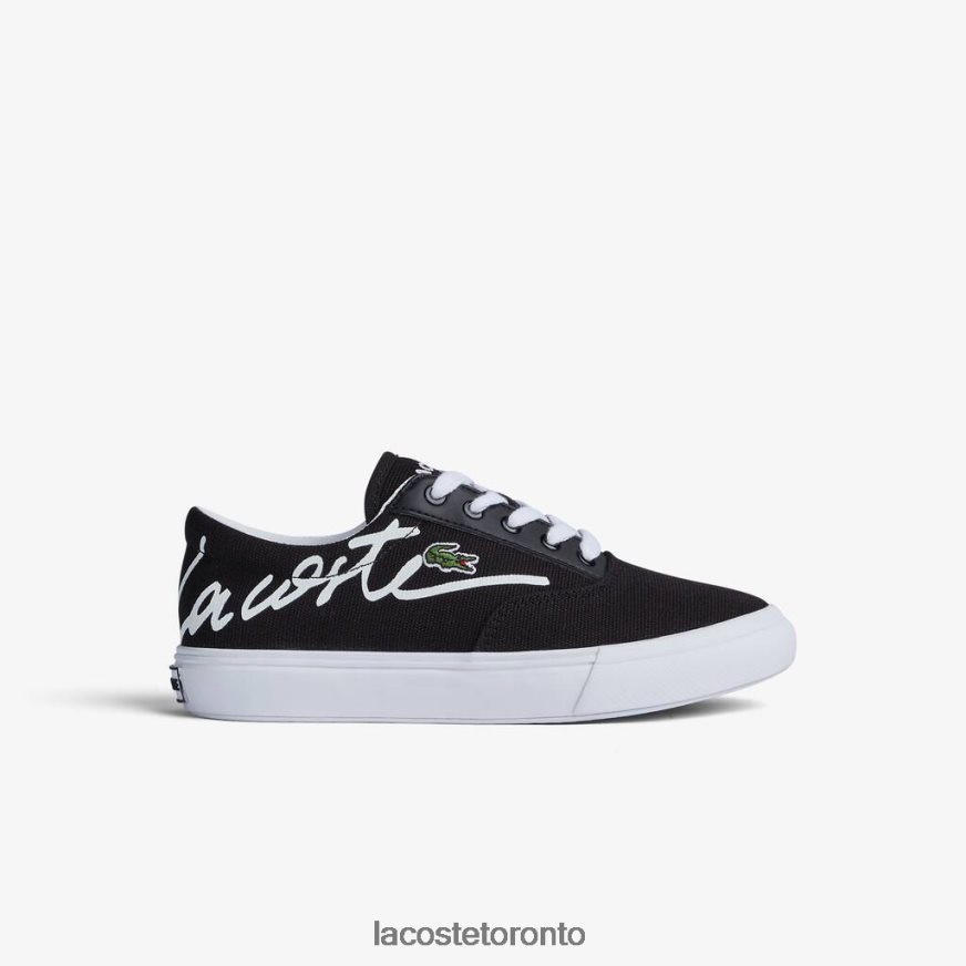 Shoes Lacoste Jump Serve Lace Textile Sneakers Black & White Kids Z60BPR3305