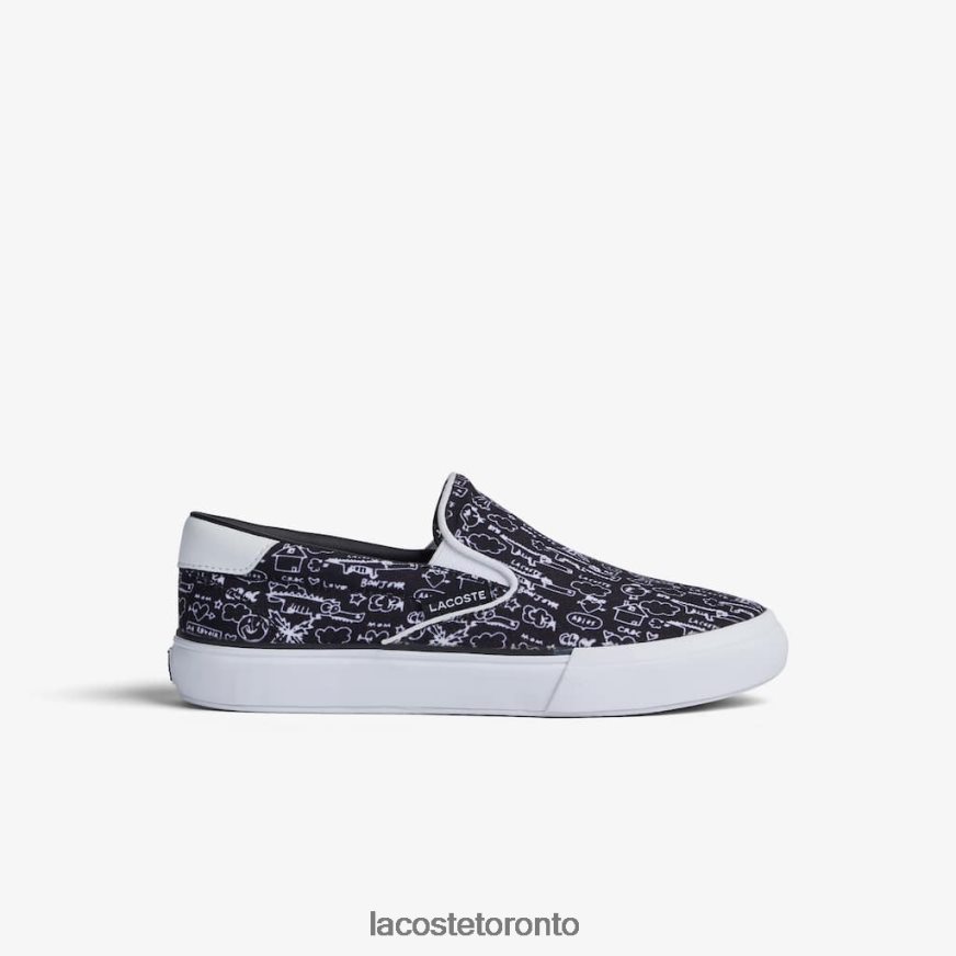 Shoes Lacoste Jump Serve Textile Slip On Black & White Kids Z60BPR3234
