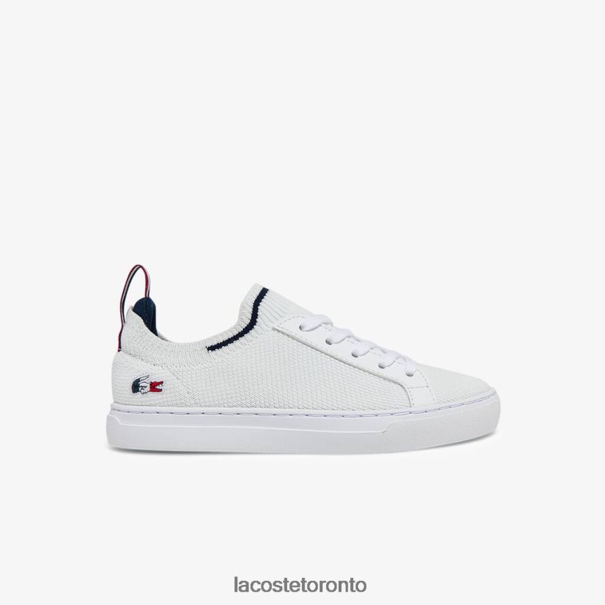 Shoes Lacoste La Piquee Textile Tricolor Sneakers White, Navy & Red Kids Z60BPR3304