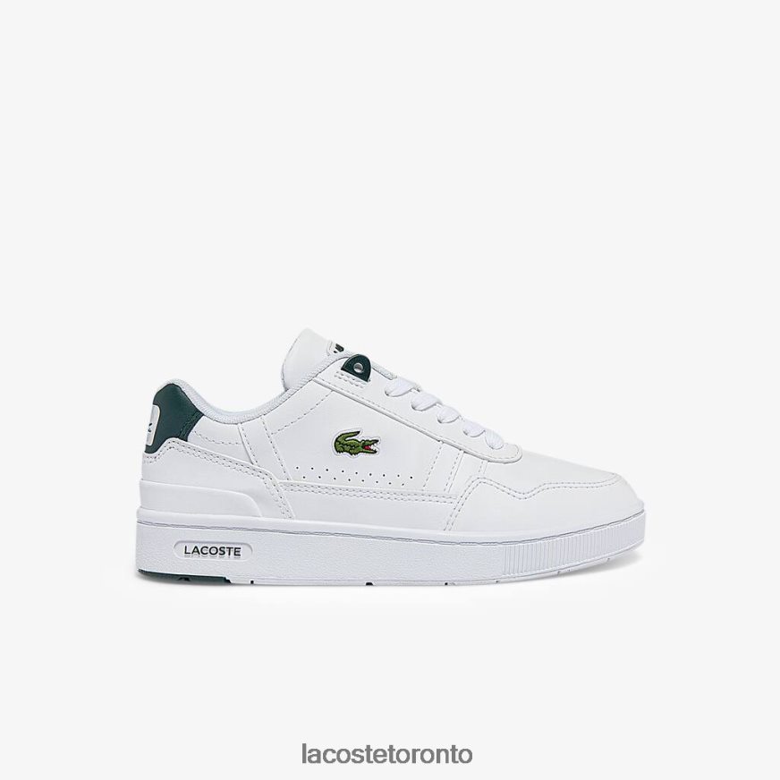 Shoes Lacoste T-Clip Synthetic Sneakers White & Dark Green Kids Z60BPR3115