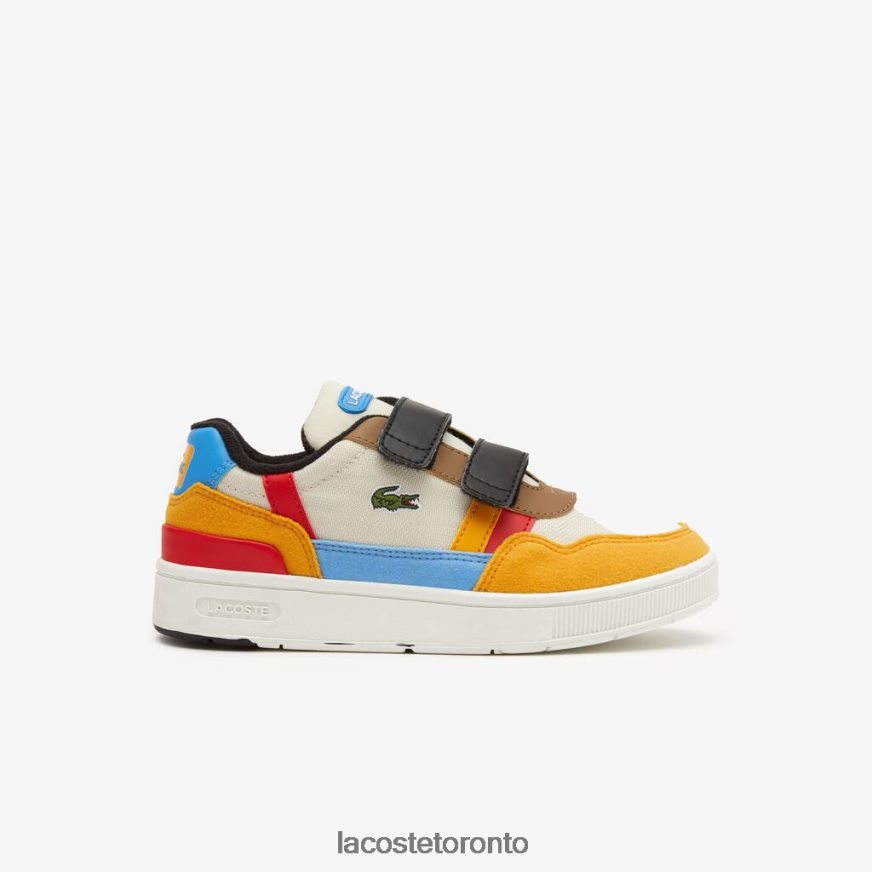 Shoes Lacoste T-Clip Winter Synthetic Outdoor Shoes Off White & Yellow Kids Z60BPR3303