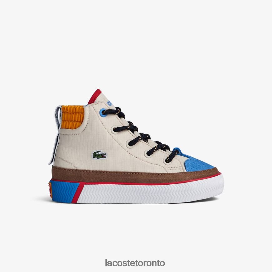 Shoes Lacoste Gripshot Winter Mid Textile Outdoor Shoes Off White & Yellow Kids Z60BPR2986
