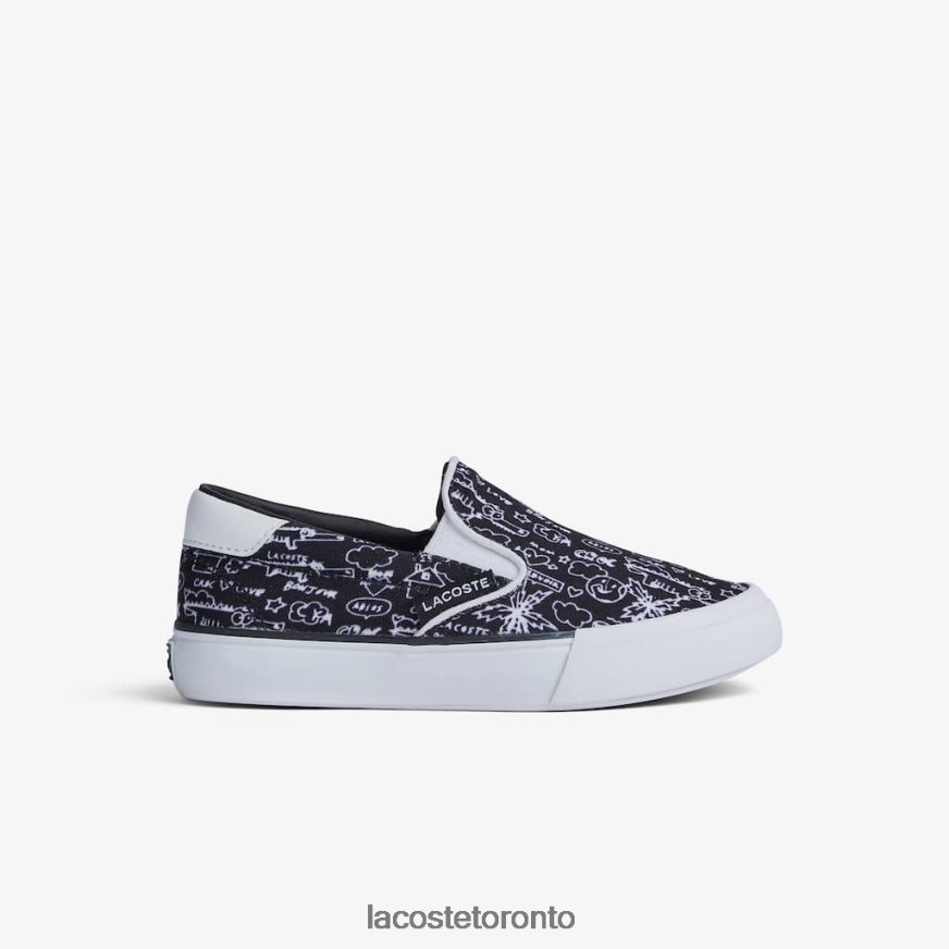 Shoes Lacoste Jump Serve Textile Slip On Black & White Kids Z60BPR2968