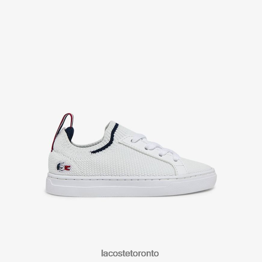 Shoes Lacoste La Piquee Textile Tricolor Sneakers White, Navy & Red Kids Z60BPR2994