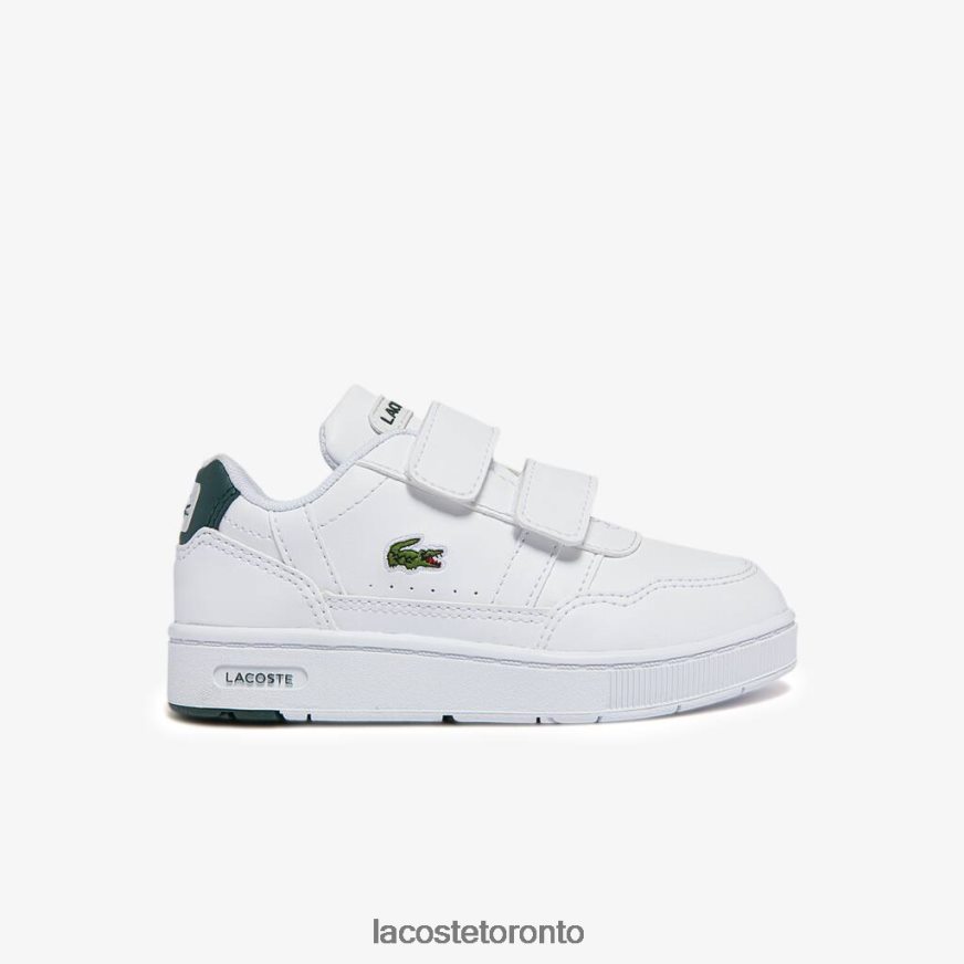 Shoes Lacoste T-Clip Synthetic Sneakers White & Dark Green Kids Z60BPR2942