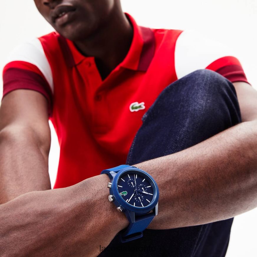 Accessories Lacoste 12.12 Chronograph Watch With Blue Silicone Strap Blue Men Z60BPR2329