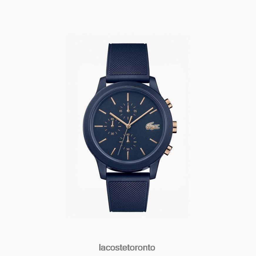 Accessories Lacoste 12.12 Watch with Navy Silicone Petit Pique Strap Blue Men Z60BPR2314