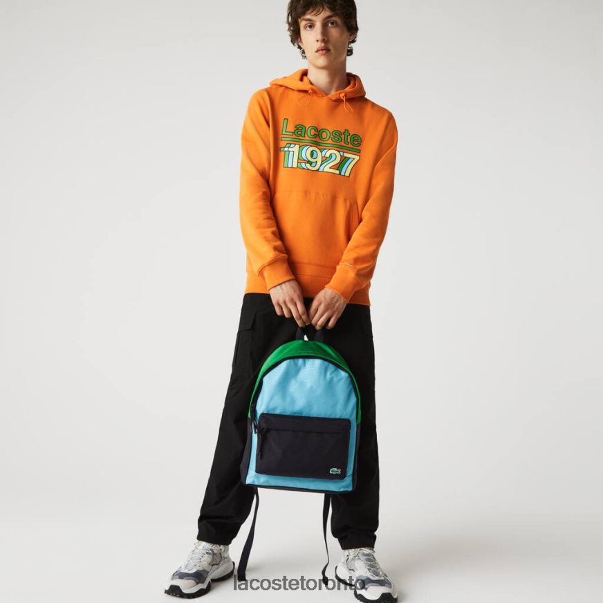 Bags & Leather Goods Lacoste Colorblock Canvas Backpack Abime Malachite Azur Men Z60BPR2069
