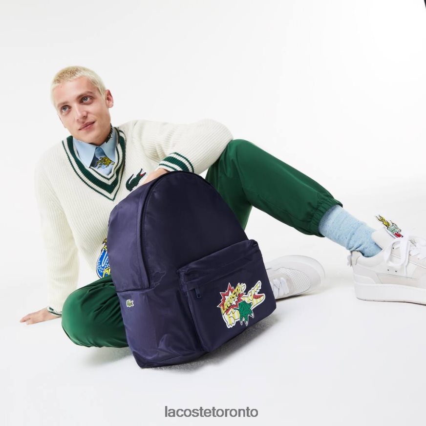 Bags & Leather Goods Lacoste Comic Print Backpack Marine 166 Marina Men Z60BPR2109