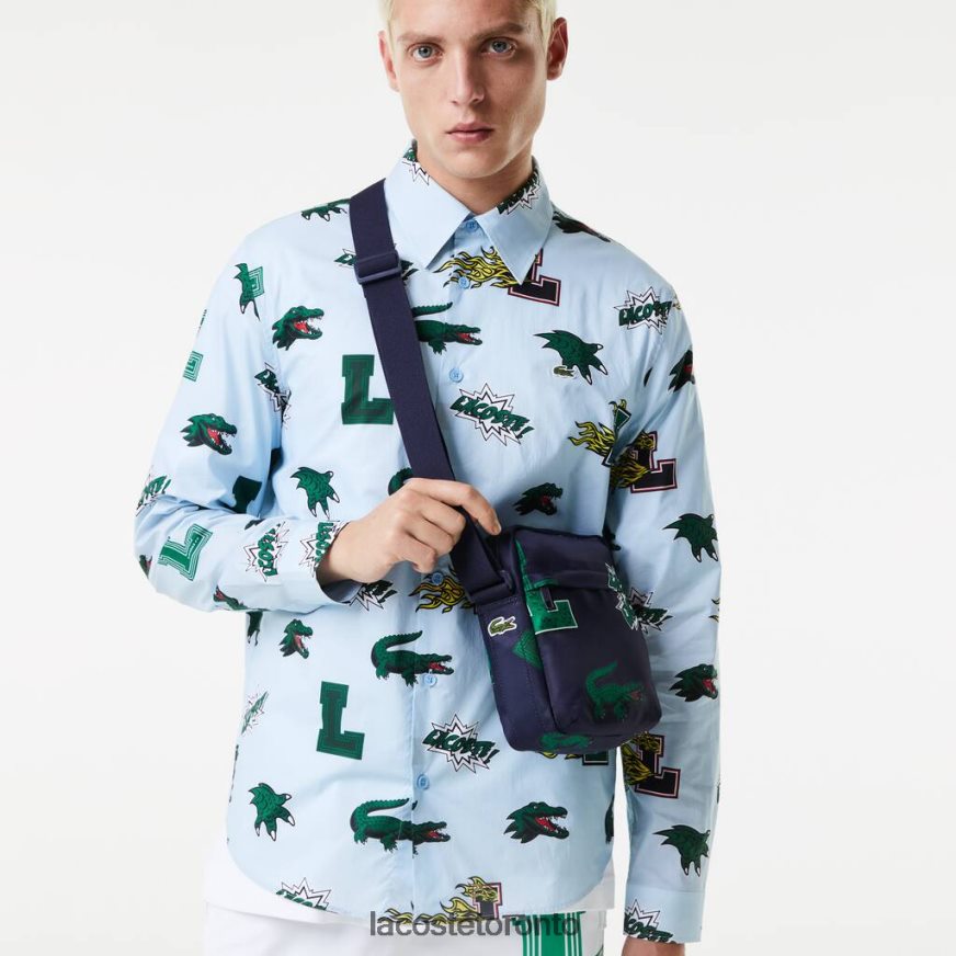 Bags & Leather Goods Lacoste Comic Print Vertical Camera Bag Marine 166 Croc Allover Men Z60BPR2092
