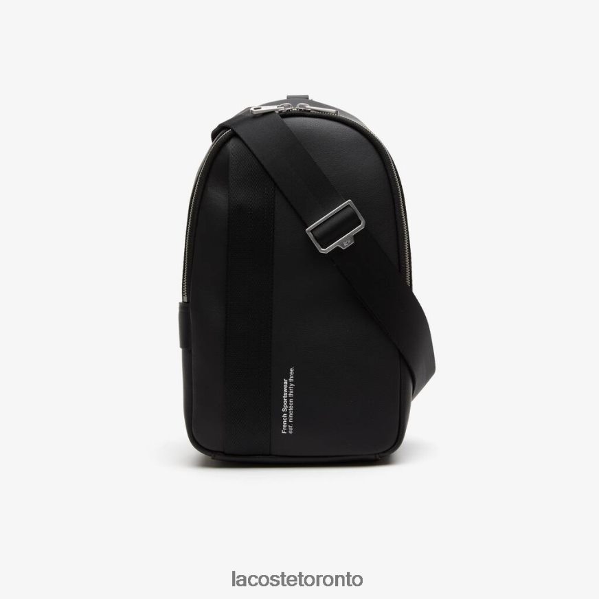 Bags & Leather Goods Lacoste Compact Split Calfskin Leather Bag Black Men Z60BPR2002