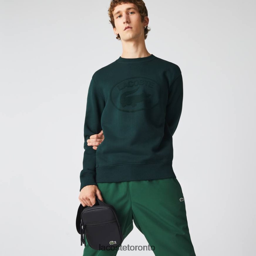 Bags & Leather Goods Lacoste LCST Coated Canvas Small Flat Crossbody Bag Black Men Z60BPR2018