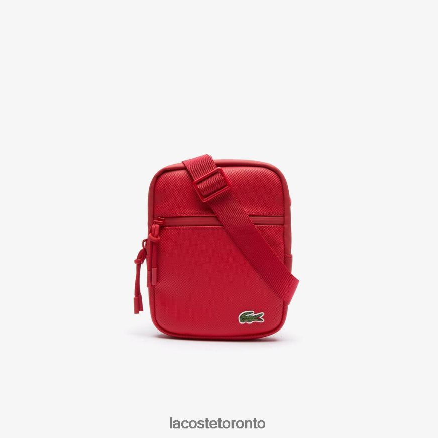 Bags & Leather Goods Lacoste LCST Coated Canvas Small Flat Crossbody Bag Rouge 240 Men Z60BPR2017